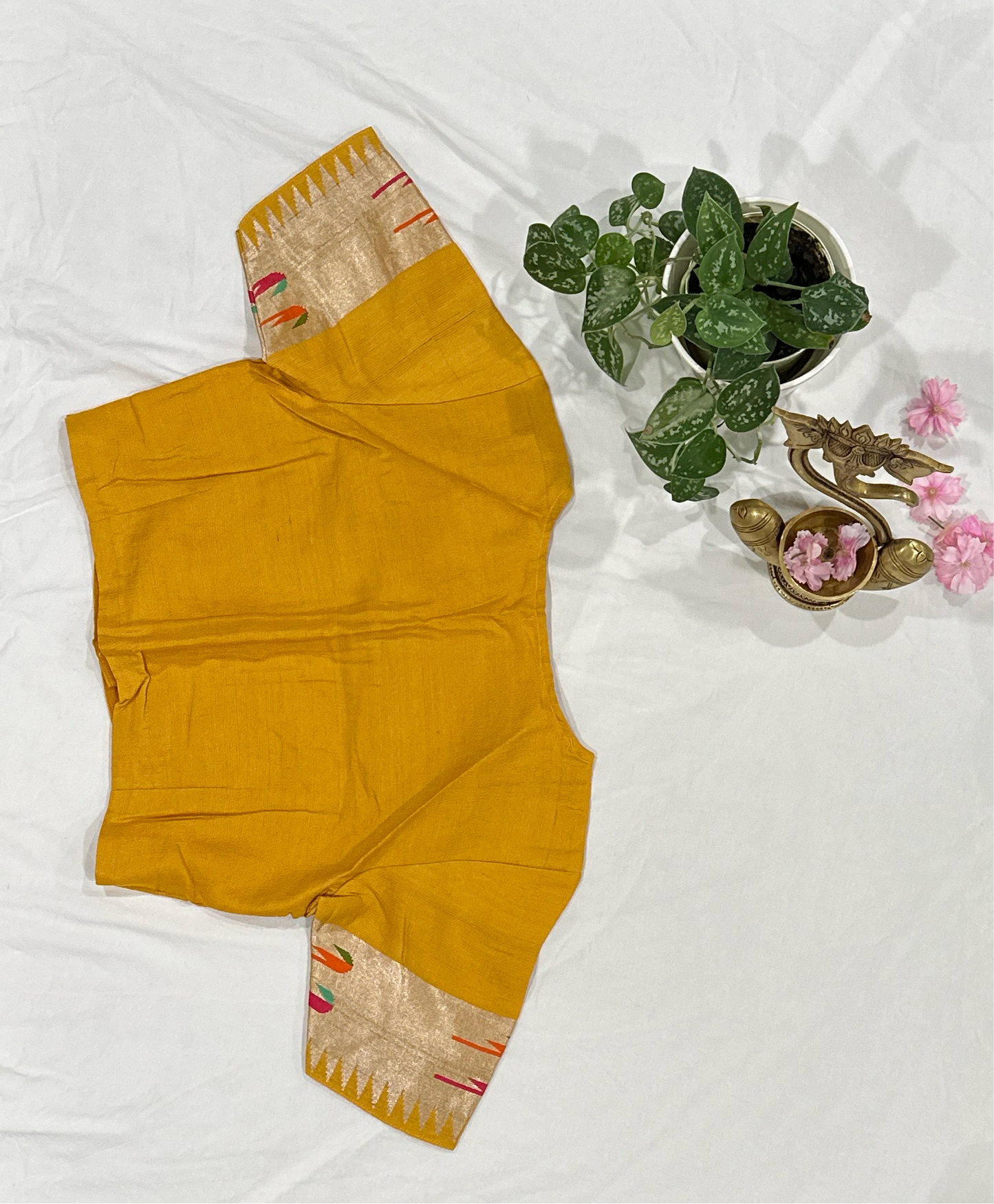 Banarasi Pure Tussar Georgette Floral Beige Saree