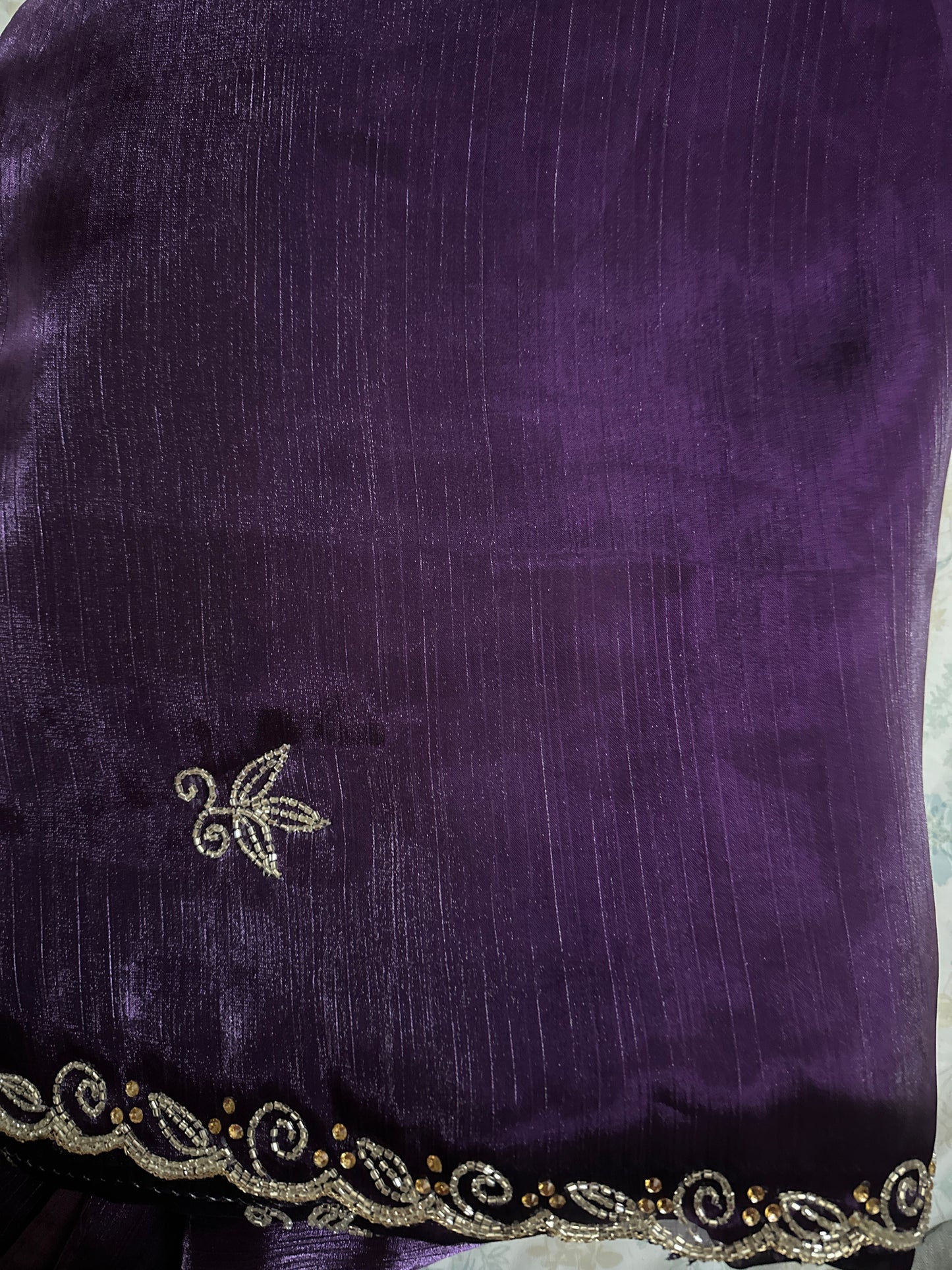 Jimmy Chu Dark Purple Saree