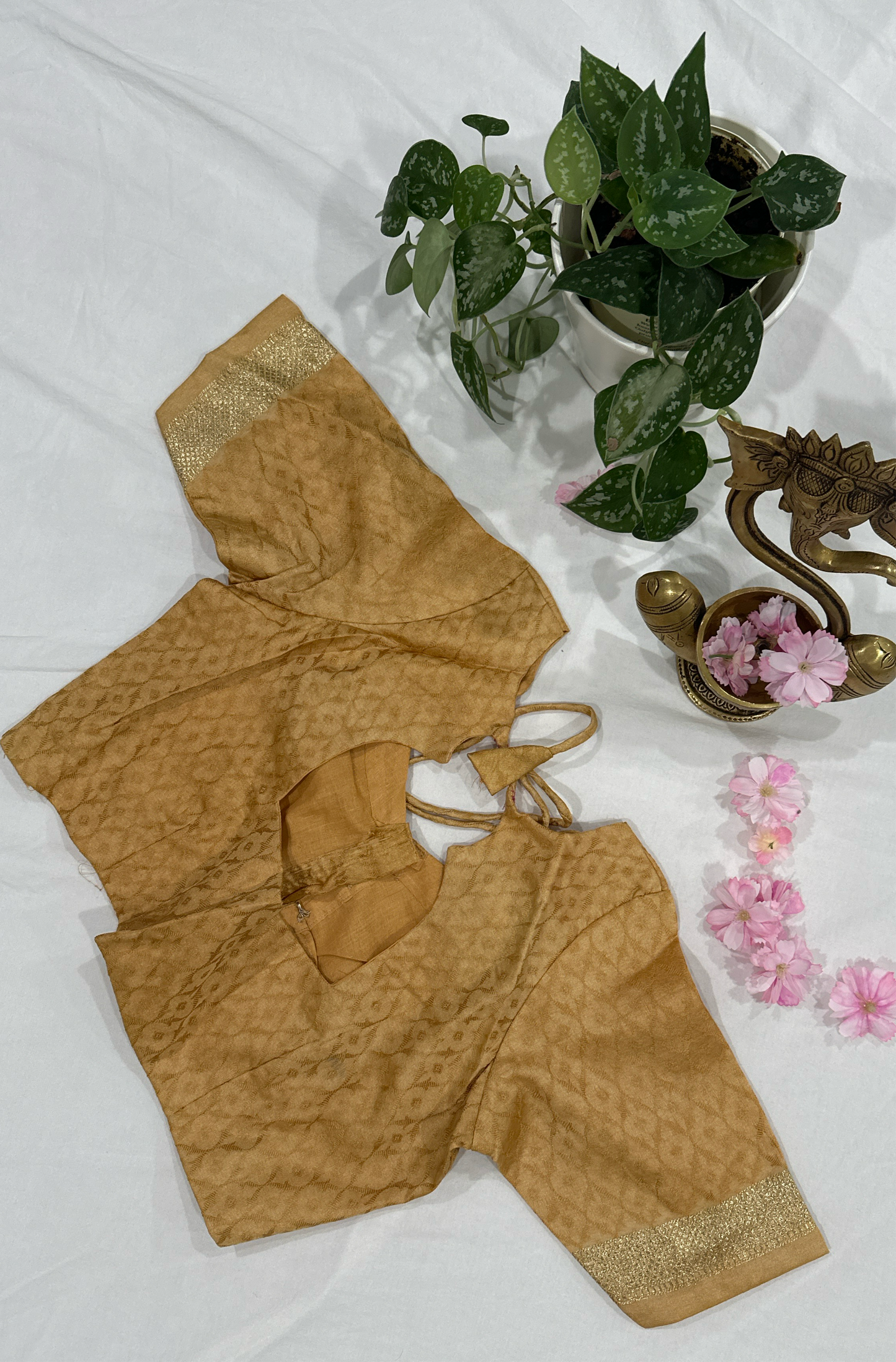 Banarasi Mashru Beige Saree