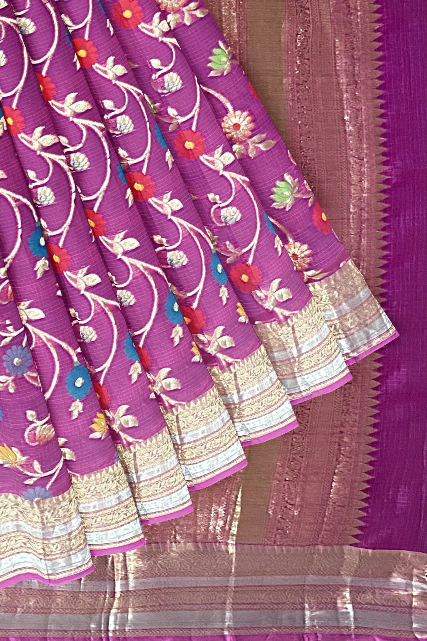 Kota Doria Pink Saree