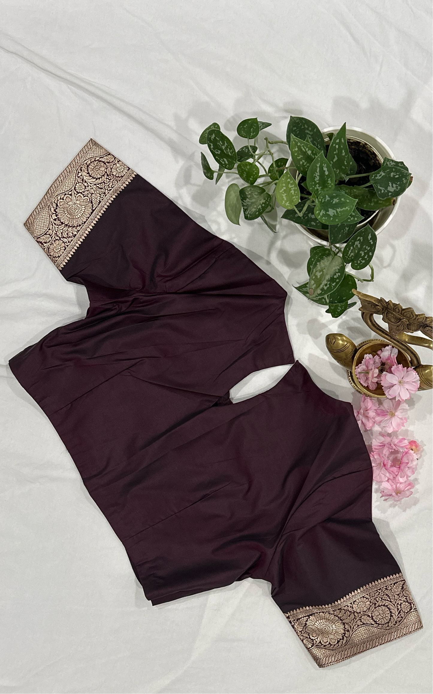 Banarasi Katan Silk Sonarupa Brown Saree