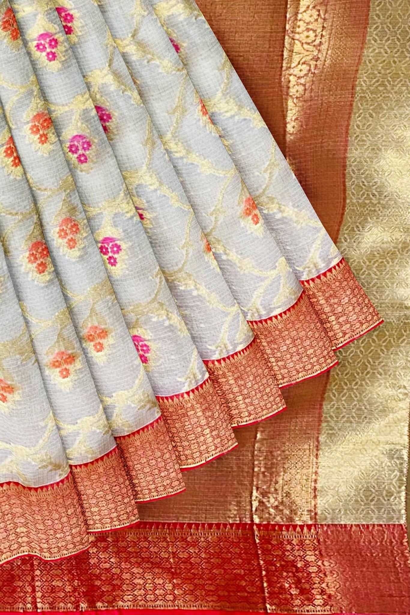 Kota Floral Beige Saree