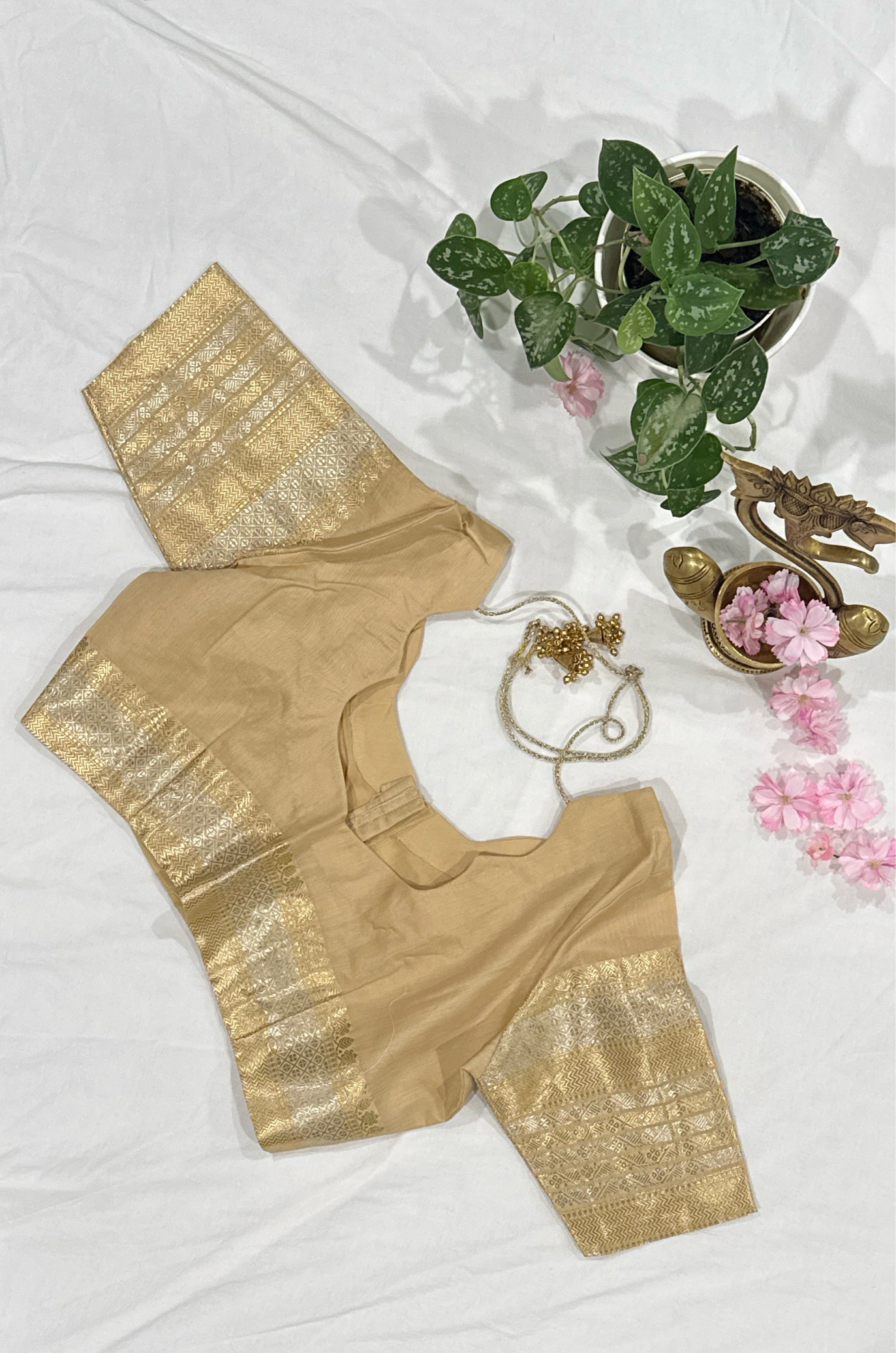 Erode Chiniya Silk Beige Saree