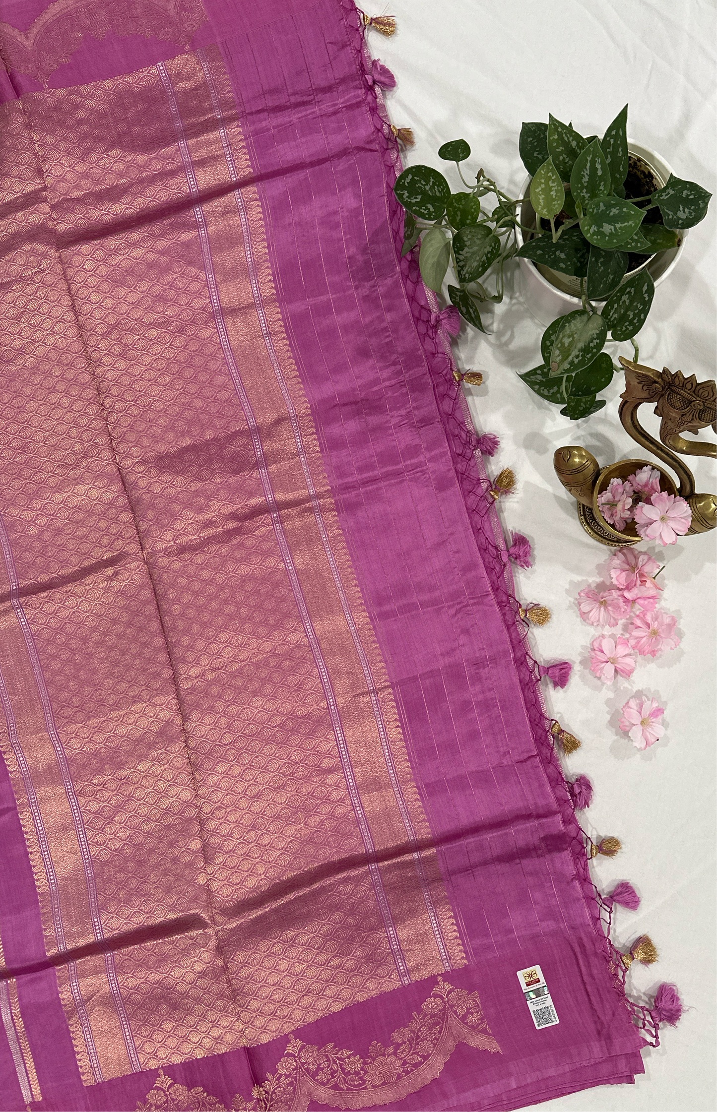 Raw Mango Silk Pink Saree