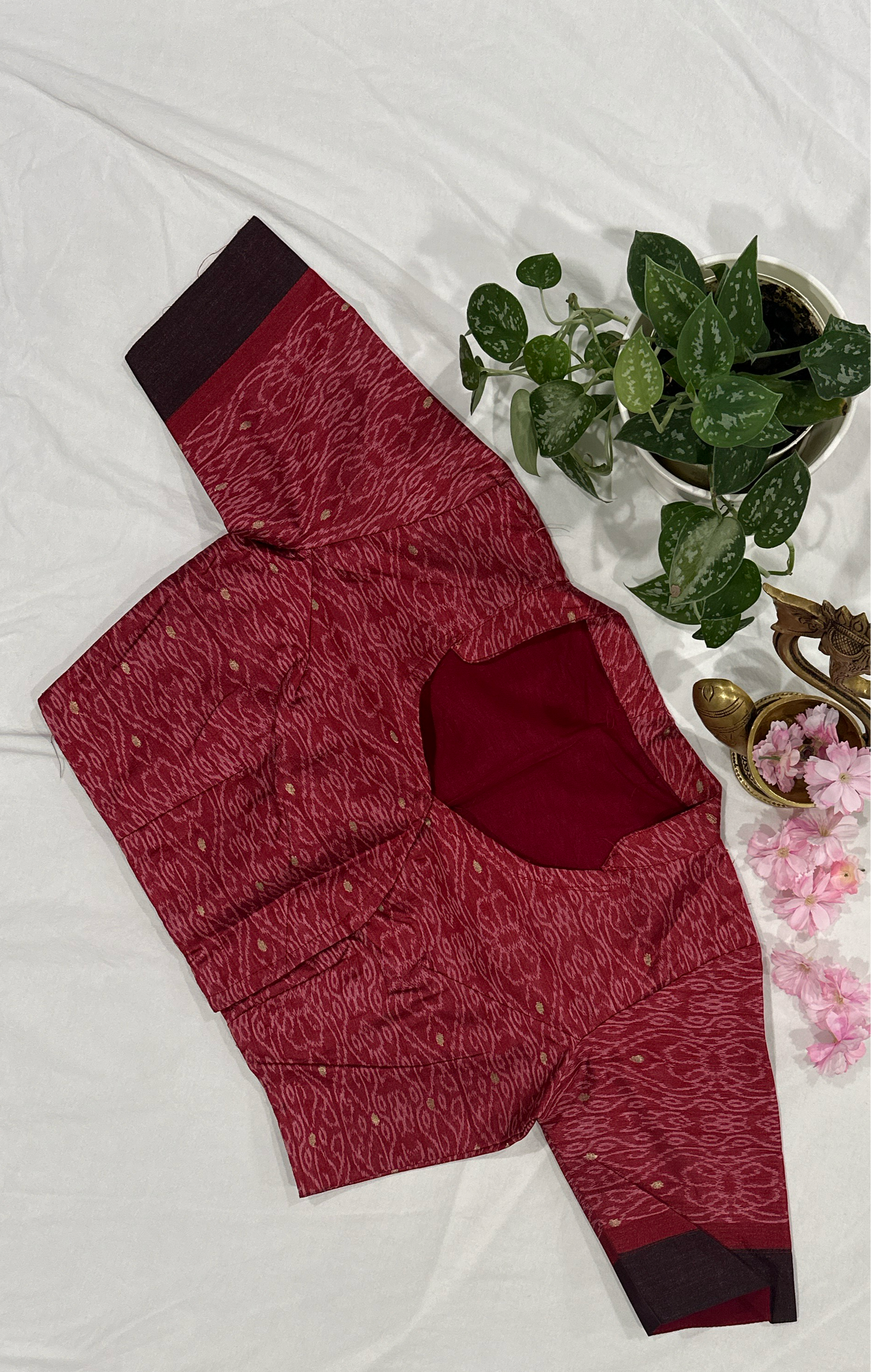 Chapa silk Ikkat weaving brown saree