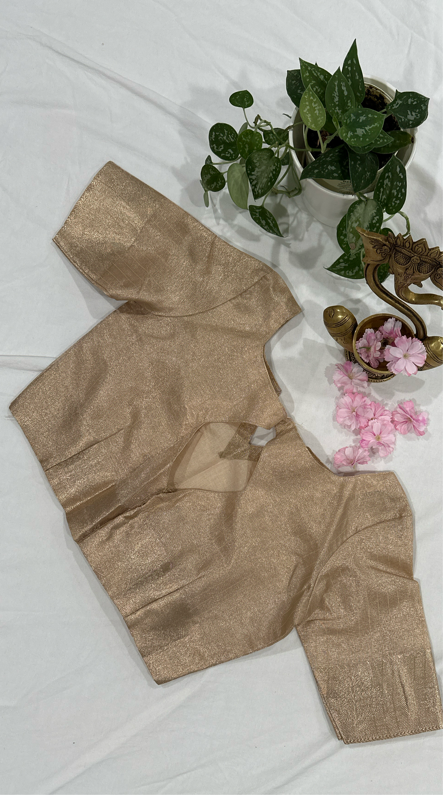 Kota Tissue Full Embroidery Beige Saree