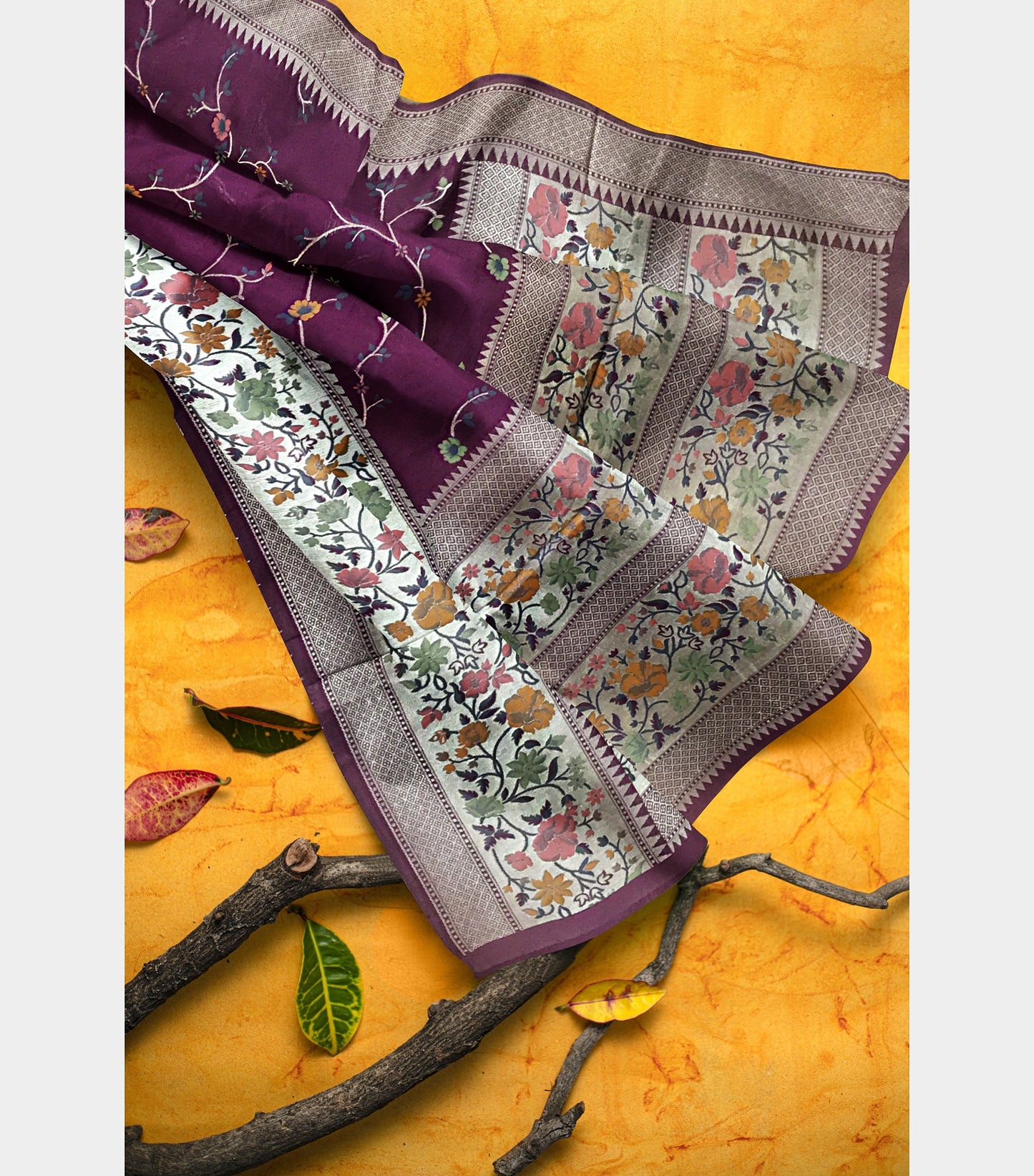 Tussar Georgette Meena Pinkish Purple Saree