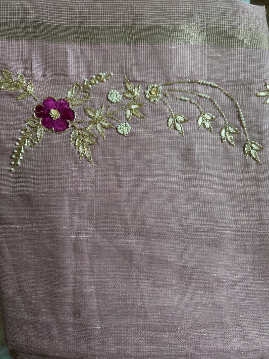 Fancy Kota Zardosi Pink Saree