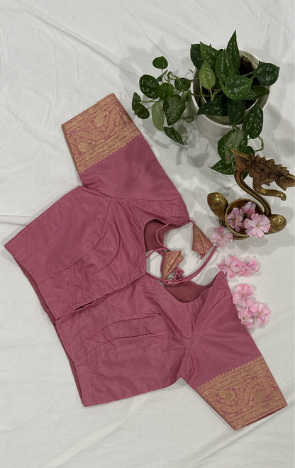 Banarasi mango motif lite pink saree