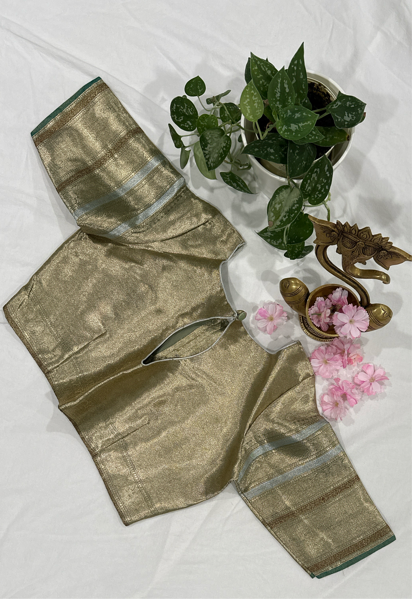 Banarasi Tissue Green Saree