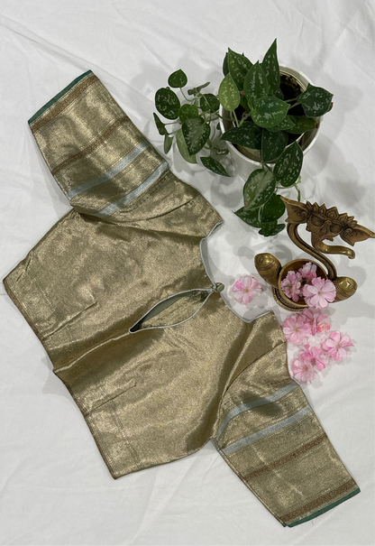 Banarasi Tissue Green Saree