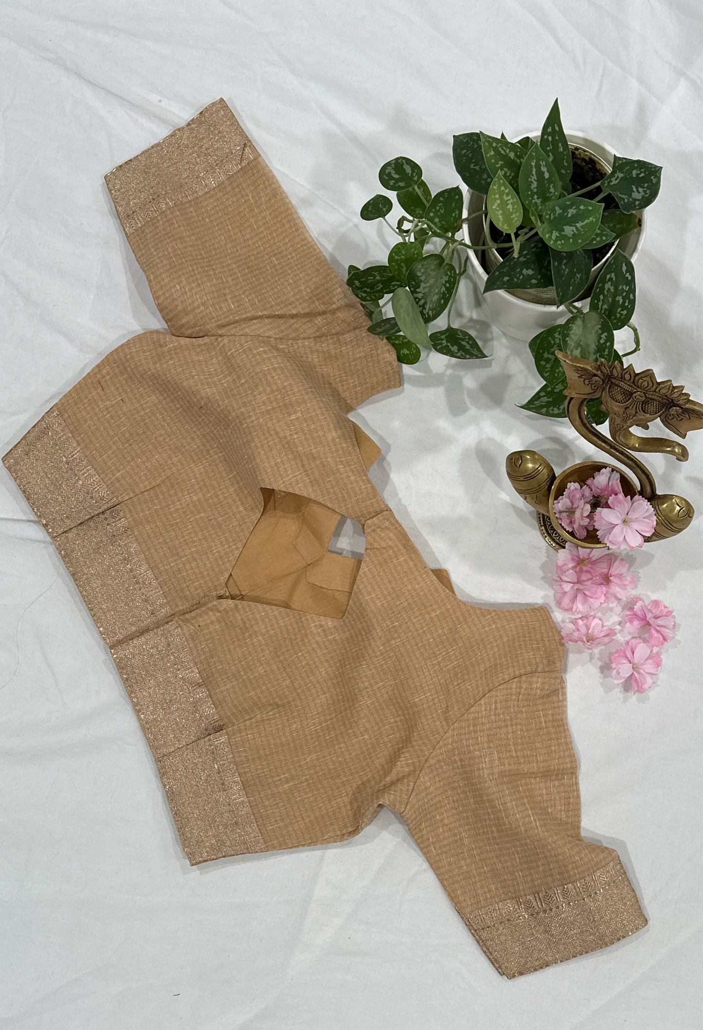 Kota Pipework Beige Saree