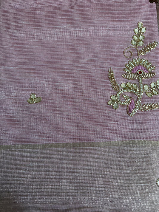 Fancy Kota Gota Patti Light Pink Saree