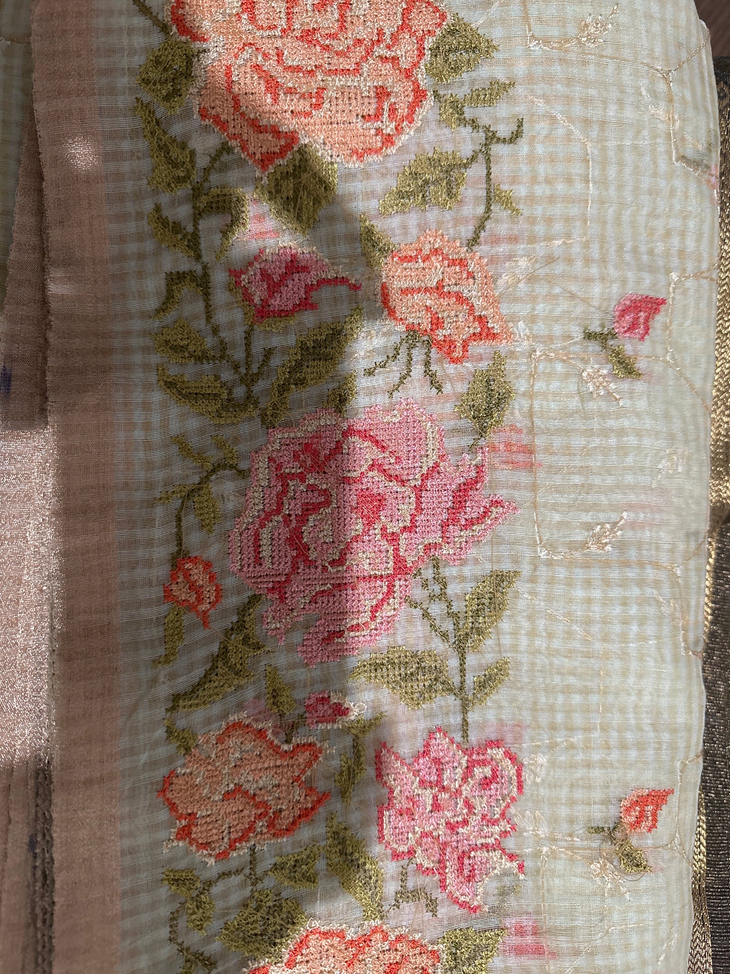 Fancy Machine Embroidery Saree