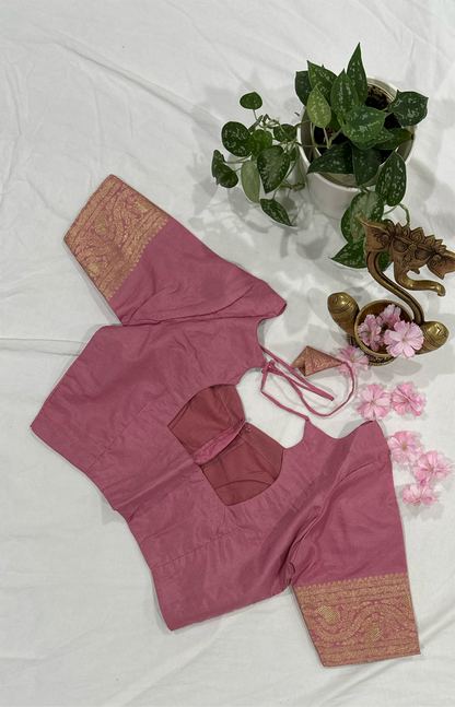 Banarasi mango motif lite pink saree