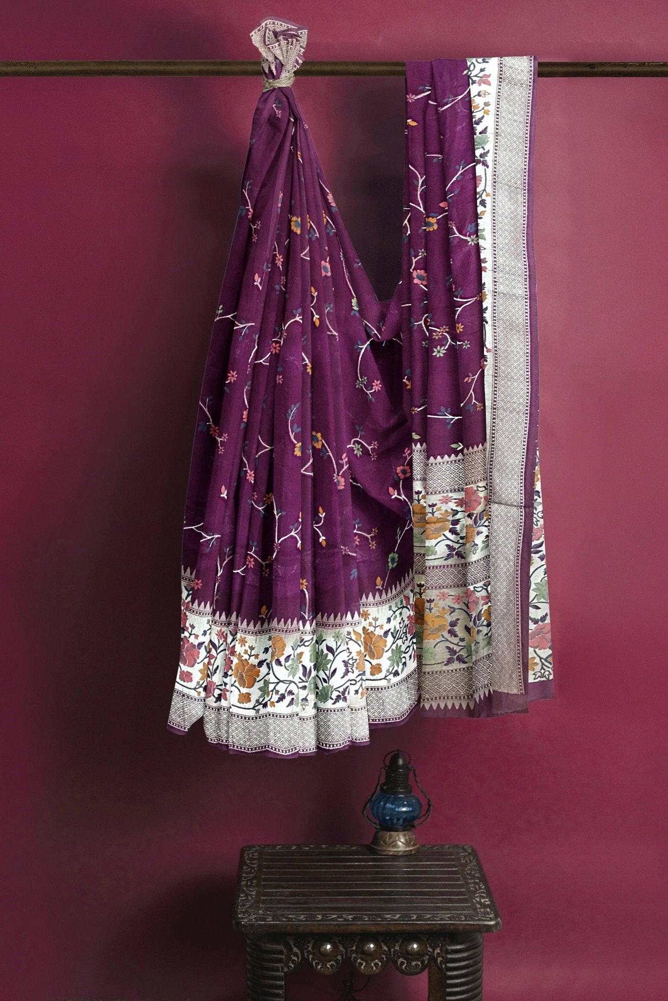 Tussar Georgette Meena Pinkish Purple Saree