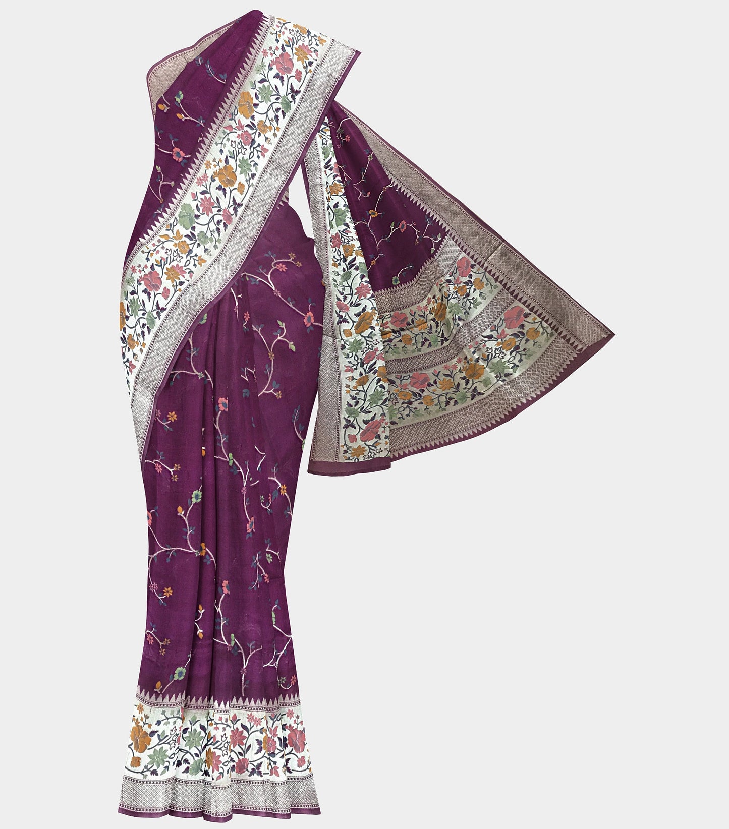 Tussar Georgette Meena Pinkish Purple Saree