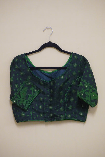 Forest Green Jamdani Blouse