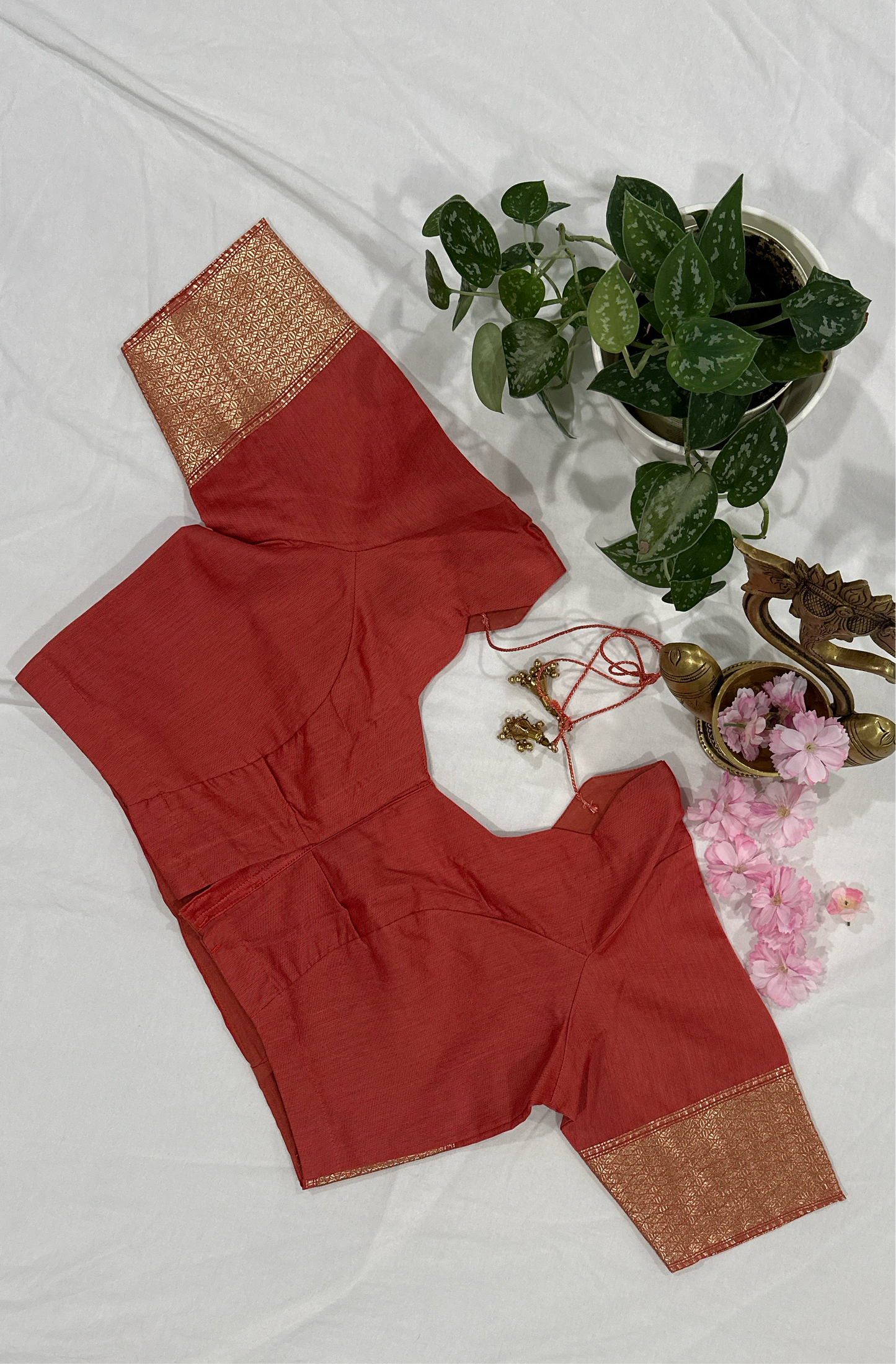 Erode Chiniya Silk Red Saree
