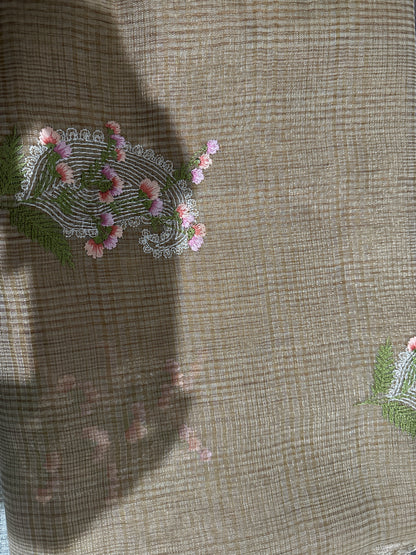 Fancy Machine Embroidery Saree