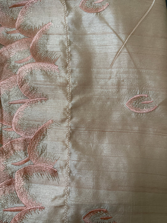Fancy Cutwork Orange Saree