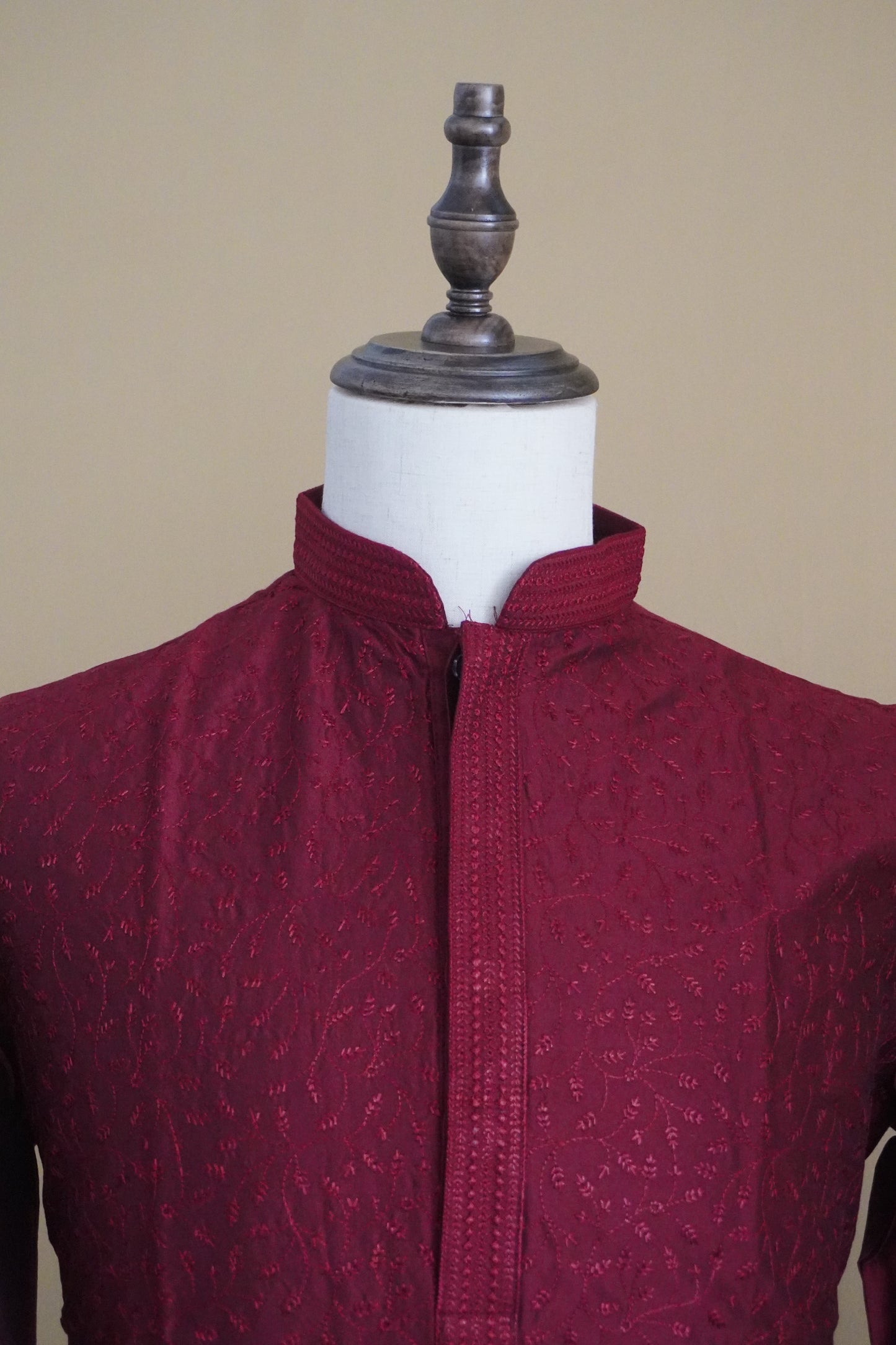 Maroon Thread Embroidery Kurta