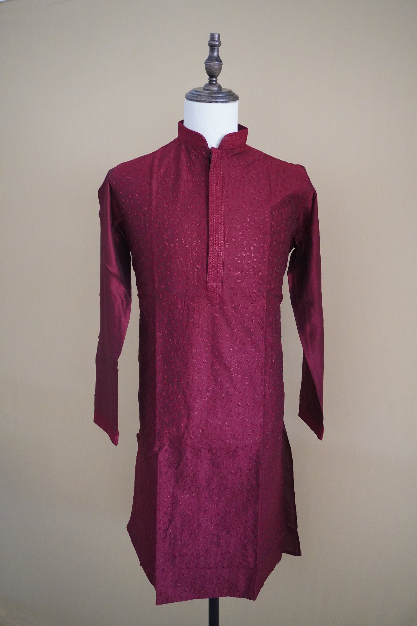 Maroon Thread Embroidery Kurta