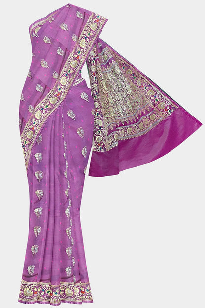 Banarasi Katan Silk Sonarupa Pink Saree