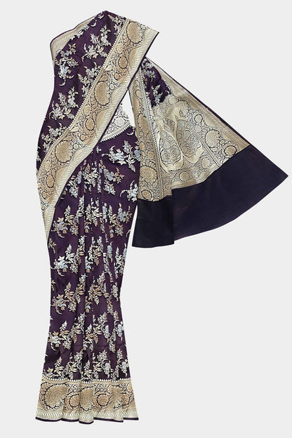 Banarasi Katan Silk Sonarupa Brown Saree