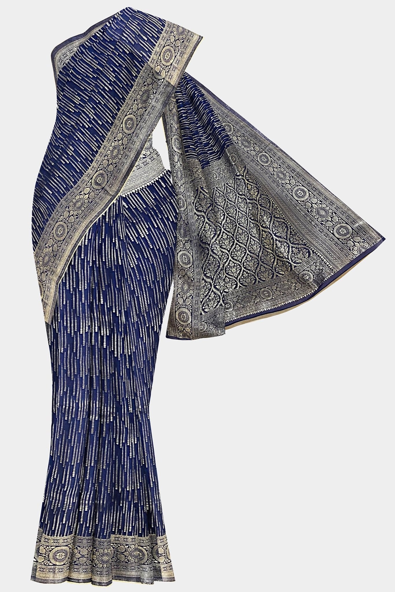 Banarasi Georgette Blue Saree