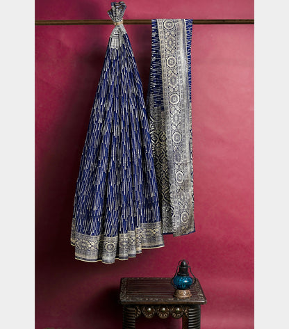 Banarasi Georgette Blue Saree