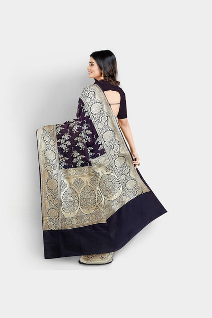 Banarasi Katan Silk Sonarupa Brown Saree