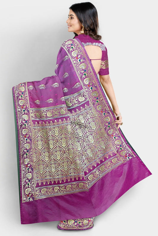 Banarasi Katan Silk Sonarupa Pink Saree