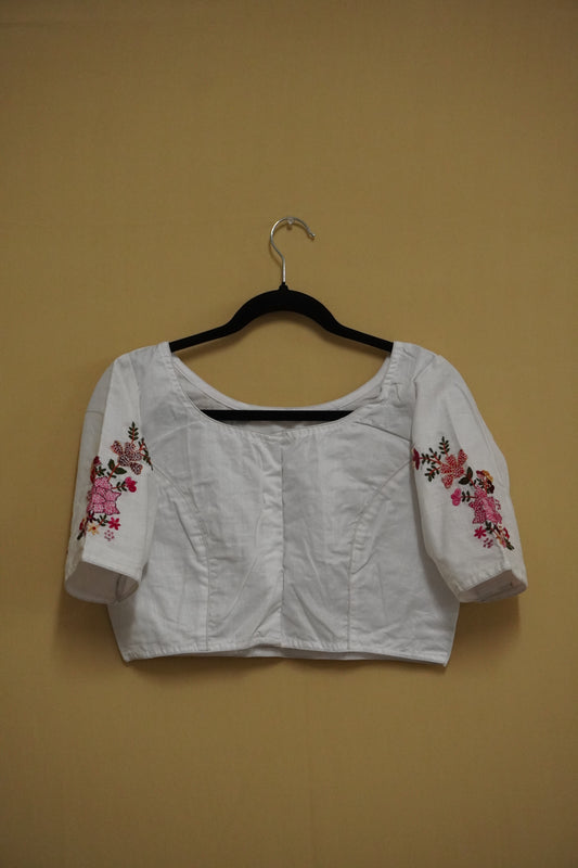 Classic White Multi-Threadwork Blouse