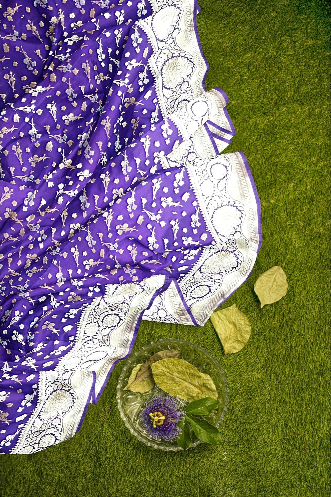 Banarasi Katan Silk Sonarupa Purple Saree