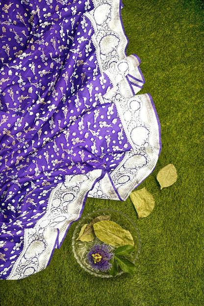 Banarasi Katan Silk Sonarupa Purple Saree