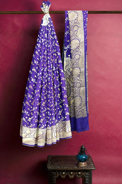 Banarasi Katan Silk Sonarupa Purple Saree