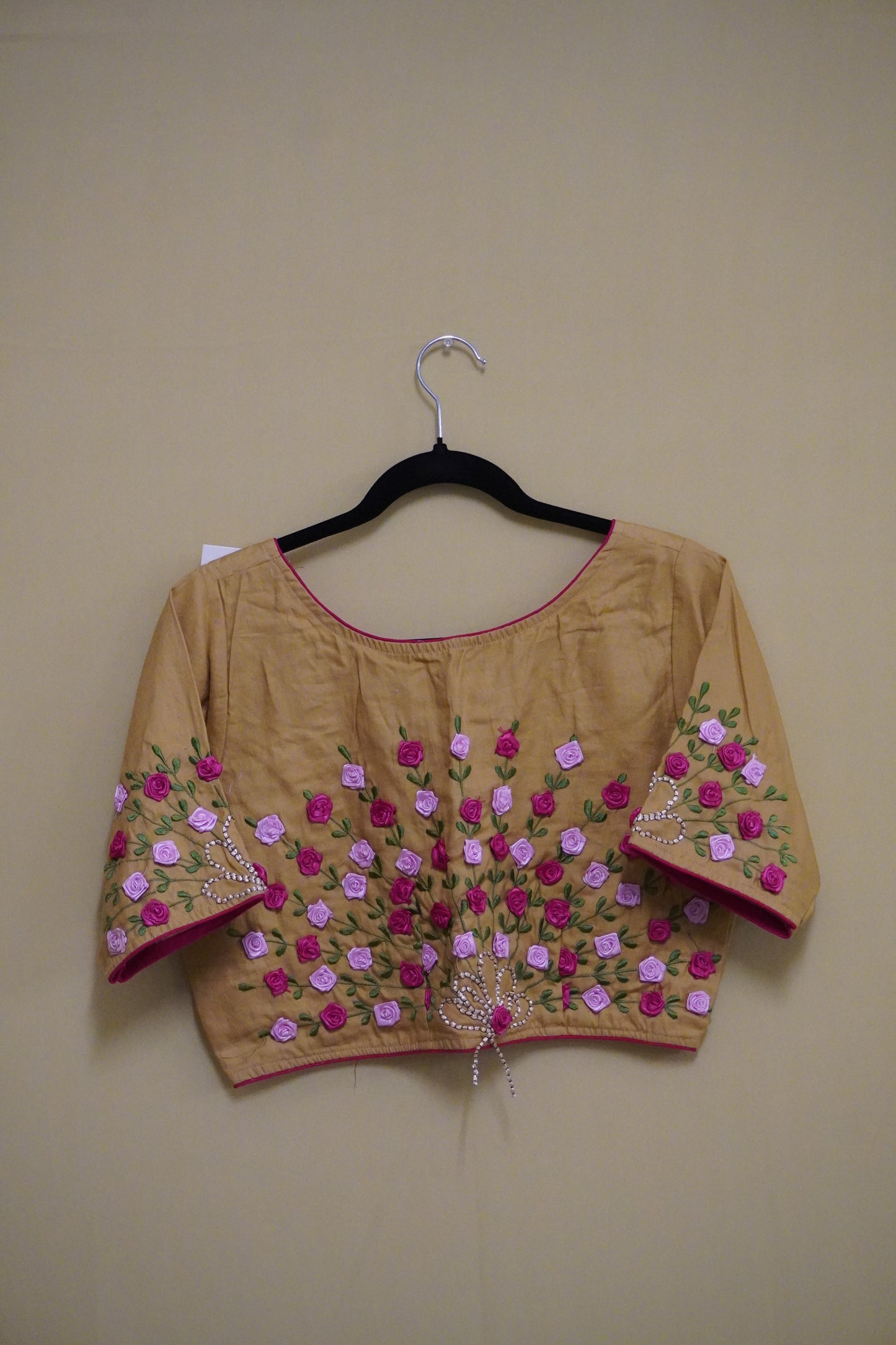 Delicate Pink Rosework Blouse